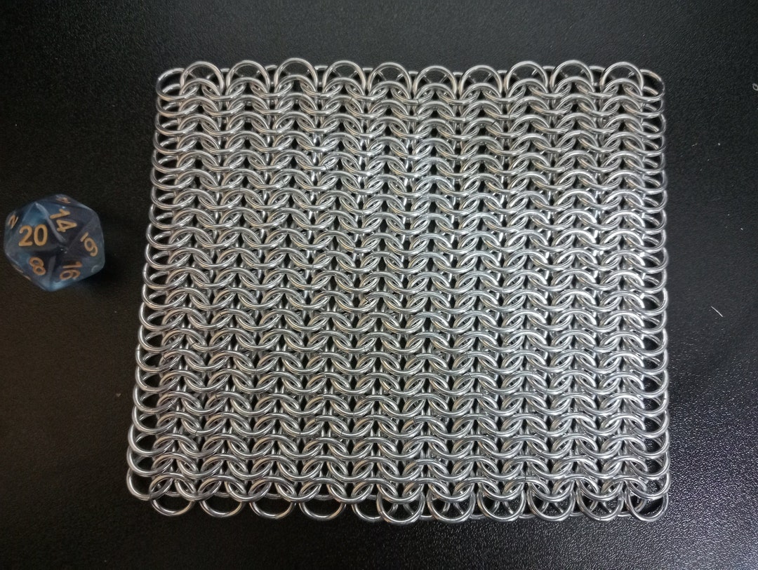 Chainmail Sheet european 6 in 1 Weave. 14 AWG 5/16 Rings 1.6mm Thick