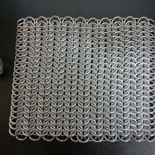 Chainmail Sheet (European 6 in 1 weave. 14 AWG 5/16" rings (1.6mm thick, 8mm internal diameter rings))