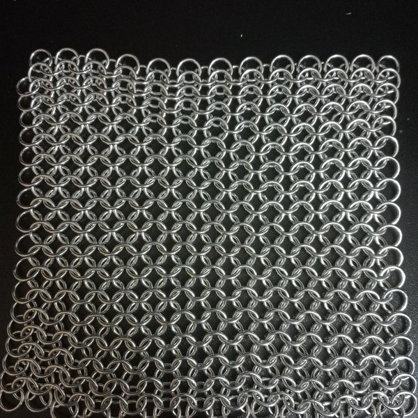 Chainmail Sheet (European 4 in 1 weave. 14 AWG 5/16" rings (1.6mm thick, 8mm internal diameter rings))