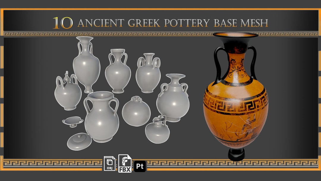 10 Ancient Greek Pottery/vases BASE MESH Etsy