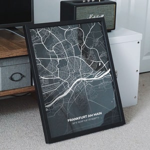 Mapa de la ciudad Fráncfort del Meno - Descarga digital - Mapa de la ciudad personalizable - Obra de arte "Made in Germany" - Idea de regalo Mapa de la ciudad