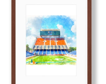 Gigators - Ben Hill Griffin Stadium akvarell konsttryck, original digitalt utskrivbart, University of Florida Football Stadium, Gainesville