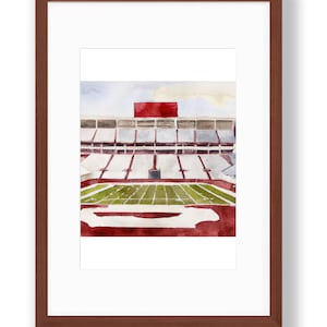 Crimson Tide - Bryant-Denny Stadium Watercolor Art Print, Original Digital Printable, Alabama Football Stadium, Tuscaloosa