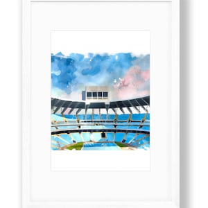 Tarheels - Kenan Memorial Watercolor Art Print, Original Digital Printable, University of North Carolina Football Stadium, Chapel Hill