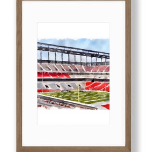 Bulldogs - Sanford Stadium Watercolor Art Print, Original Digital Printable, University of Georgia Football Stadium, Athens