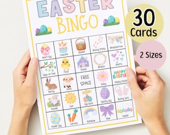 Easter Bingo Printable Homeschool Easter Activity Printable Game Easter Bingo Boards Easter Family Games Easter Party Games Easter Printable