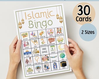 Islamic Bingo Cards Printable Homeschool Islam Activity Kids and Adult Muslim Activity Islamic Game Muslim Parties Bingo Muslim Game Islam