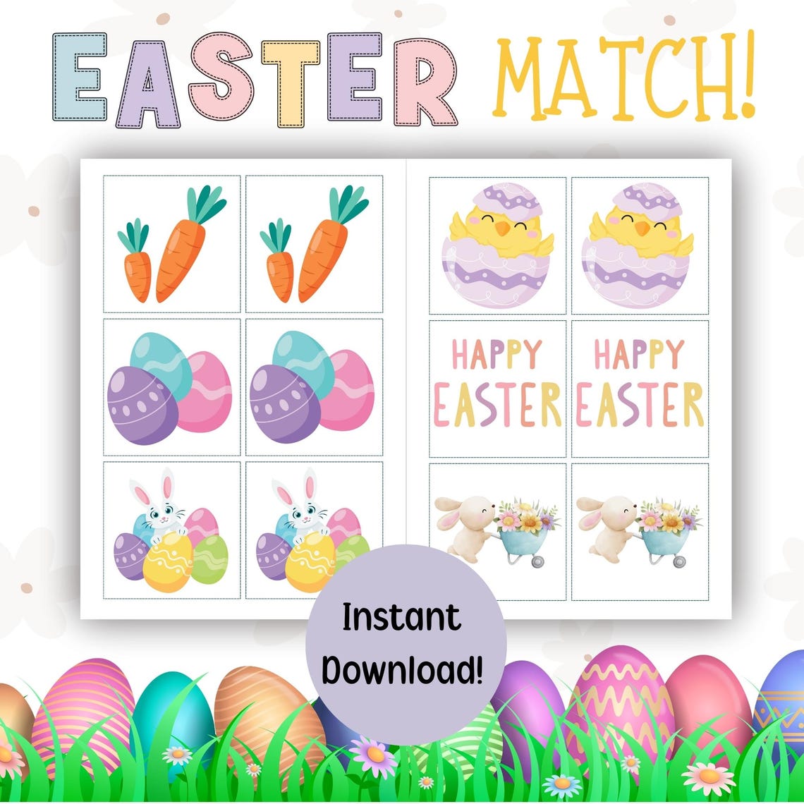 Easter Matching Game Easter Activities Printable Easter Games Easter ...