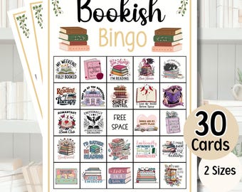 Bookish Bingo Printable Game Booktok Reading Party Bingo Bookish Games Bookstagram Printable Book Club Game Book Lover Gift Book Activity