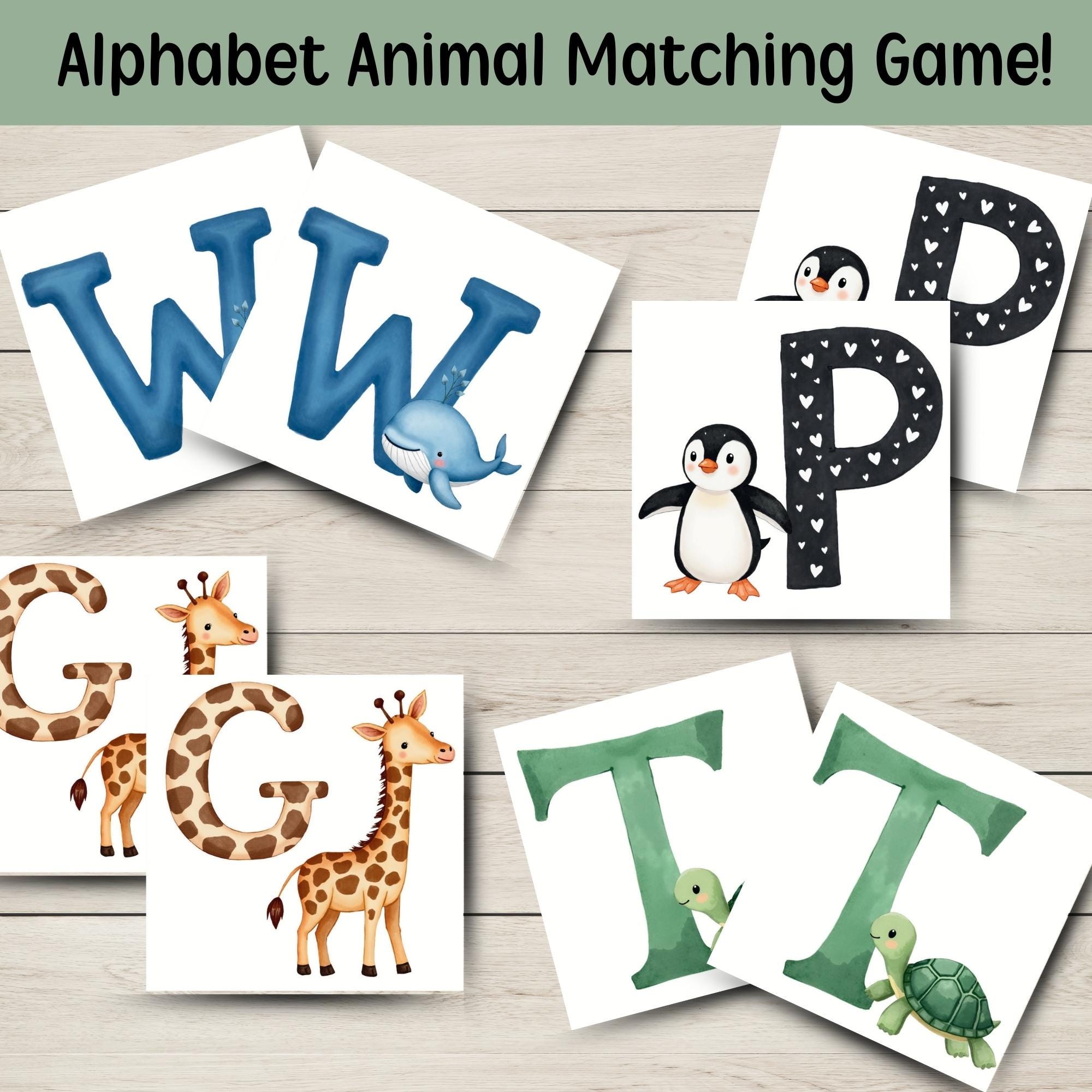 Alphabet Matching Game ABC Matching Puzzle Game Letter Matching ...