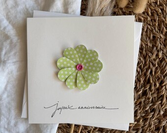 Grußkarte | Geburtstagskarte | Alles Gute zum Geburtstag | Blume im Relief | Farbe | Schreibwaren | Kartenladen | Doppelkarte mit Umschlag