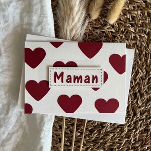 Grußkarte | Muttertag | Mama | Karte mit roten Herzen | Doppelkarte mit Umschlag | Schreibwaren | Kartenladen | handgemachte Karte