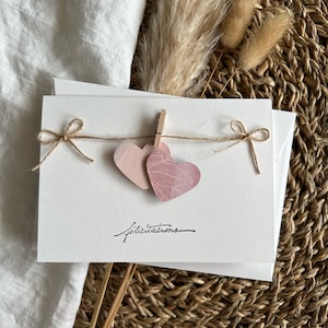 Glückwunschkarte | Hochzeit | Herzen | Liebe | großer Tag | Doppelkarte mit Umschlag | Briefpapier | Kartenherstellung | handgemachte Karte