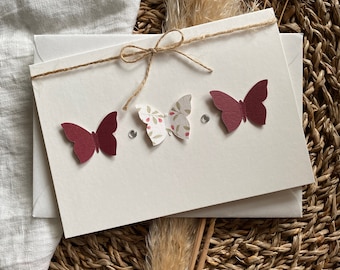 Grußkarte | Frühling | Ostern | Schmetterlinge | Verschiedene Karten | Doppelkarte mit Umschlag | Schreibwaren | Kartenladen | handgemachte Karte