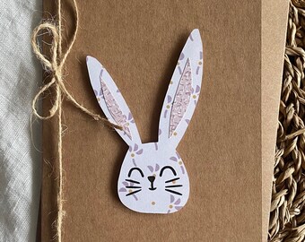 Grußkarte | Frohe Ostern | Ostern | Frühling | Kaninchen | handgemachte Karte | Geschenkkarte | Doppelkarte mit Umschlag