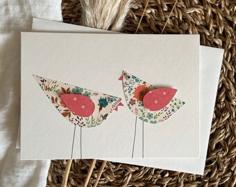 Grußkarte | Frohe Ostern Ostern | Vögel | Hühner | Kartenladen | Schreibwaren | handgemachte Karte | Doppelkarte mit Umschlag