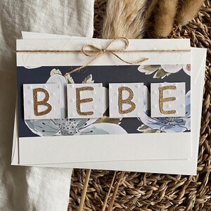 Geburtskarte | Grußkarte | Herzlichen Glückwunsch | Baby | Baby-Body | Doppelkarte mit Umschlag | Kartenherstellung | handgemachte Karte