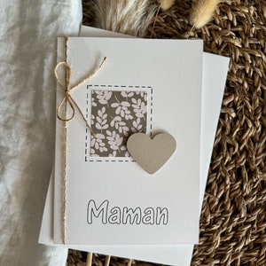 Grußkarte | Muttertag | Mama | Blumenkarte mit Herz | Doppelkarte mit Umschlag | Schreibwaren | Kartenladen | handgemachte Karte