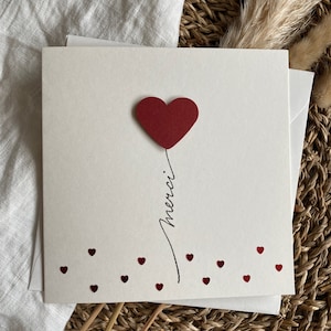 Grußkarte | Dankeskarte | Danke | Liebe | Karte mit Herz | Doppelkarte mit Umschlag | Kartenladen | handgemachte Karte