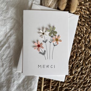 Dankeskarte | Danke | Karte mit Blumen | Blumenstrauß | Doppelkarte mit Umschlag | Schreibwaren | Kartenladen | handgemachte Karte
