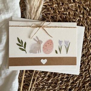 Grußkarte | Karte mit Kaninchen und Blumen | Frohe Ostern Karte | Ostern | Karte mit Umschlag | Schreibwaren | Kartenladen | handgemachte Karte