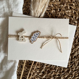 Grußkarte | Karte mit Kaninchen und Blume | Frohe Ostern Karte | Ostern | Karte mit Umschlag | Schreibwaren | Kartenladen | handgemachte Karte