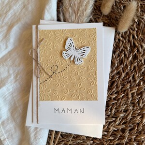 Grußkarte | Muttertag | Mama | Blumenkarte mit Schmetterling | Doppelkarte mit Umschlag | Schreibwaren | Kartenladen | handgemachte Karte