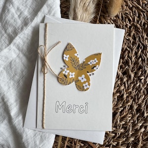 Dankeskarte | Dankeskarte | Karte mit einem Schmetterling | Doppelkarte mit Umschlag | Briefpapier | Kartenherstellung | handgemachte Karte