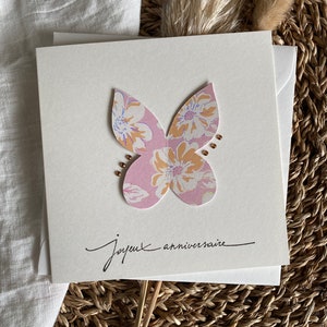 Grußkarte | Geburtstagskarte | Alles Gute zum Geburtstag | geprägter Schmetterling | Briefpapier | Kartenherstellung | Doppelkarte mit Umschlag