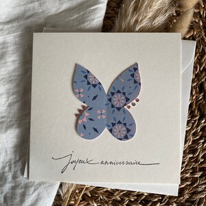 Grußkarte | Geburtstagskarte | Alles Gute zum Geburtstag | geprägter Schmetterling | Briefpapier | Kartenherstellung | Doppelkarte mit Umschlag