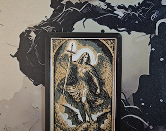 Saint Michael Archangel 3D Printed Catholic Icon | Religious Wall Art Plaque | HueForge Christian Decor