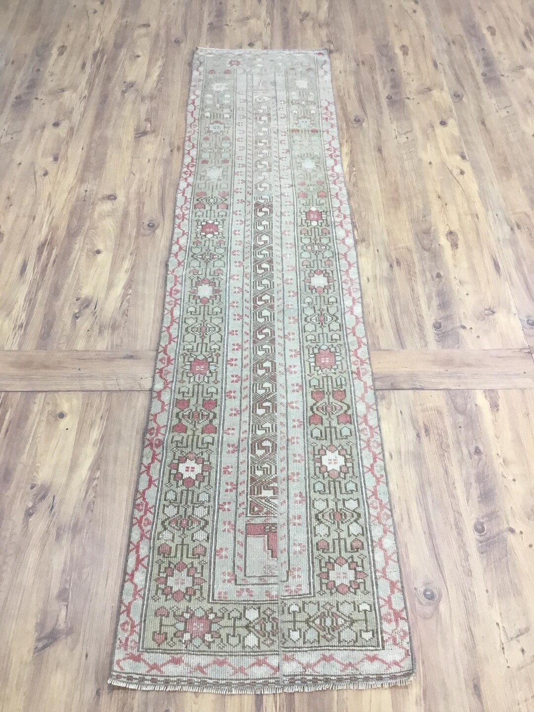 Wool Entry Rug Handmade Wool Entryway Rug, Vintage Patchwork Oushak Runner (2.3x9.1 FT ...