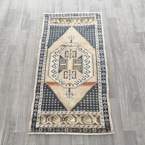 2x4 Doormat Rug, Vintage Rug, Oushak Rug, Farmhouse Doormat Rug, Kitchen mat rug, Wool Doormat Rug 1.8x3.5 ft. Small Rug, Handmade Rug