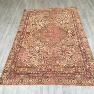 4x6 Antique Rug, Decorative Area Rug, Handmade Wool Rug, Vintage Rug, Old Persian Rug, Bohemian Decor Rug, Living Room Rug 3.9x6.3 ft. Rug