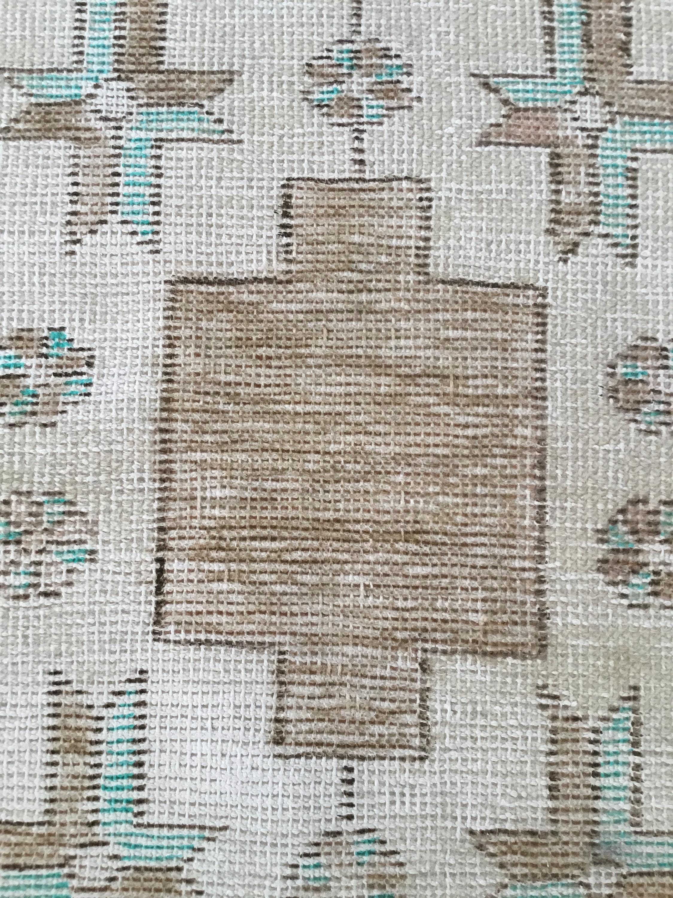 ハンドメイドウールオリエンタルラグ 3.2x5.6フィート：ヴィンテージ