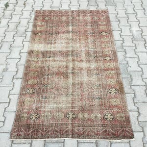 4x6 Anatolian Rug, Vintage Rug, Area Rug, Rustic Rug, Oushak Rug, Living Room Rug, Kitchen Rug, Handmade Wool Rug, 3.7x6.4 FT.