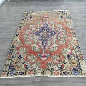 5x7 Oushak Rug, Oriental Rug, Area Rug, Turkish Rug, Handmade Anatolian Rug, Vintage Rug, Floor Rug, 4.6x7.2 feet. Wool Rug