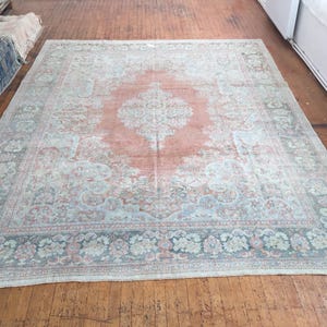 10x13 Rug, Large Area Rug, 10x13 Living Room Rug, Faded Persian Rug, Vintage Rug, Handmade Wool Rug 9.8x12.7 FT./ 300x390 cm. Office Rug