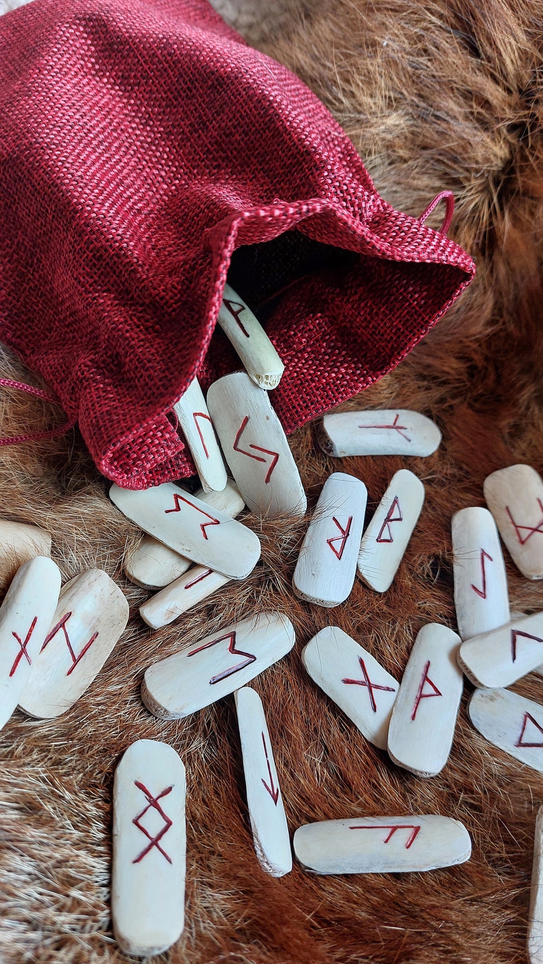Elder Futhark Rune Bone Set Runes Norse Pagan Wicca Wiccan Divination ...