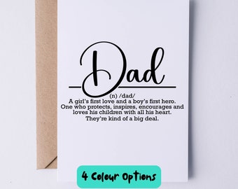 Father's Day Card | Birthday Card For Dad | Father of The Bride Card | A Girls First Love And a Boys First Hero |