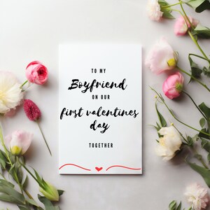 Für meinen Freund an unserem ersten gemeinsamen Valentinstag | Karte für Sie | Karte Für Ihn | Süße Valentinstagskarte | Süße Valentinstagskarte