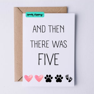 puis il y en avait cinq | Carte de félicitations de bébé | Carte de grossesse pour future maman | Carte pour baby shower | Carte Futurs parents | Carte Nouveau-né