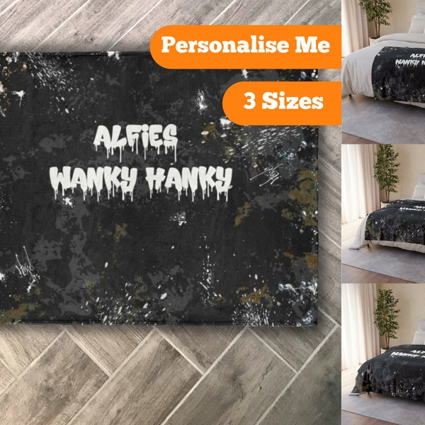 Personalised Gift | Wanky Hanky Blanket | Funny Gift | Banter Gift | Gift For Him | Gift For Teen | Customisable Gift | Rude Gift |