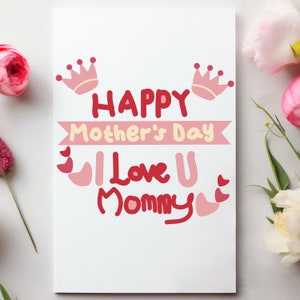 Alles Gute zum Muttertag, ich liebe U Mama | Mutter-Tages-Karte | Bemuttern Sonntag |