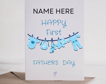 First Father's Day Card| Personalised father's Day Card | 1st Father's Day Card| Father's Day from Baby  | 1st Fathers Day from Wife |