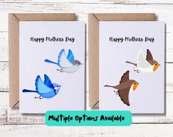 Mother's Day Card | Happy Mother's Day | Robin Card | Bluebird Card | Mothering Sunday