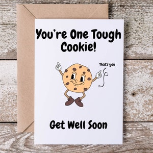 Biscuit dur, carte de guérison | Meilleurs voeux de rétablissement | Cadeau unique pour se sentir mieux | Jolie note d'encouragement