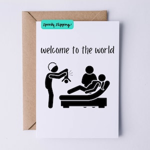 Bienvenue dans le monde | Carte de félicitations de bébé | Carte de grossesse pour future maman | Carte pour baby shower | Carte Futurs parents | Carte Nouveau-né