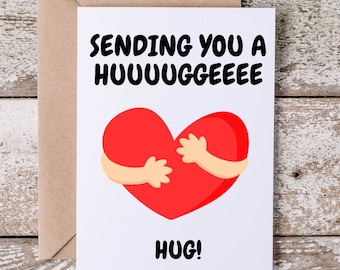 Sending You A Huge Hug | Heartfelt Recovery Wishes |Unique Feel Better Gift | Cute Encouragement Note | Friendship Card |