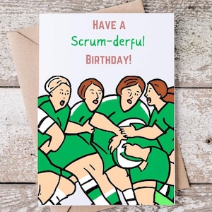 Geburtstagskarte mit Baseball | Karte für Rugby-Fan | Karte Für Ihn | Karte für Sie | Ruby Spielerin | Geschenk für Rugby-Fan | Niedliche Karte |